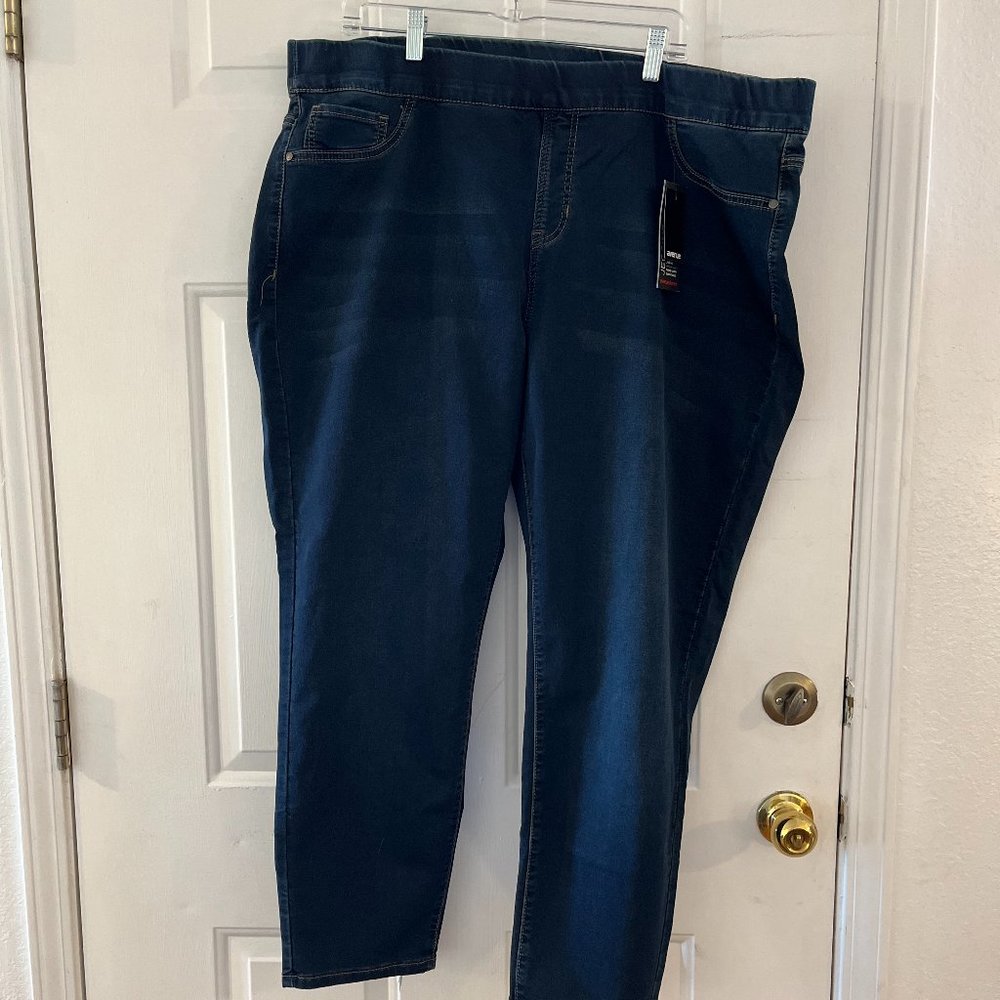 Avenue Knit Denim Plus-Size High-Rise Pull-on Jeggings Sz 24